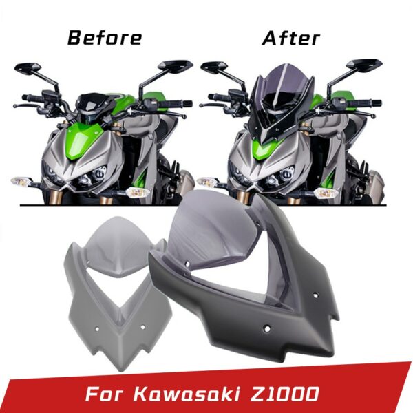 อุปกรณ์เสริมรถจักรยานยนต์ กระจกบังลม แบบบับเบิลคู่ สําหรับ Kawasaki Z1000 2014-2019 ดัดแปลงกระจกบังลมหน้ากระจกหน้ากระจกบังลม