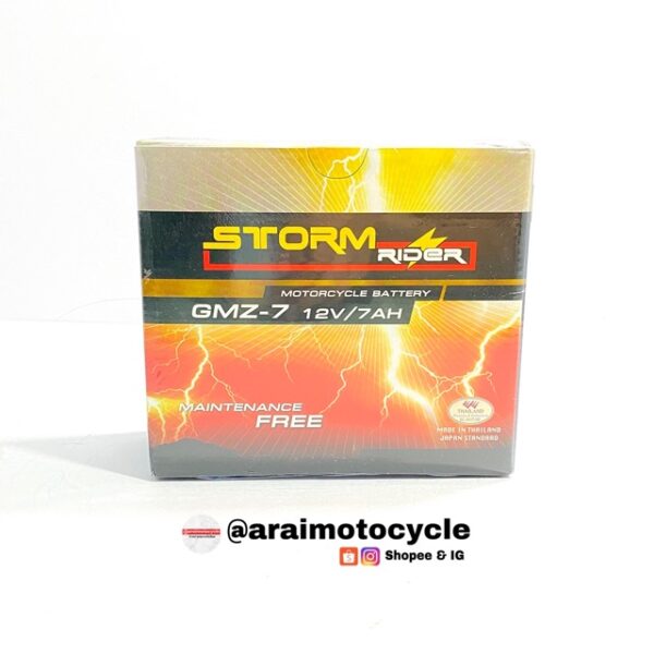 แบตเตอร์รี่มอไซค์ strom GMZ-7 12V/7AH ใส่รถ นูโวMX