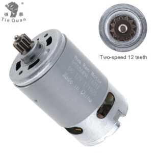 DC มอเตอร์ไฟฟ้า R 550 12 โวลต์ 13500 rpm พร้อมกล่องเกียร์