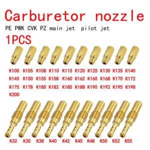 หัวฉีดหลักคาร์บูเรเตอร์  1pcs  คาร์บูเรเตอร์ main jet และ pilot jets สำหรับ PWK (KOSO OKO)