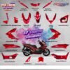 ชุดสี PCX 150 (2018) แท้ศูนย์ เบิกใหม่ สีแดง-ดำ  แยกชิ้น (17 รายการ)