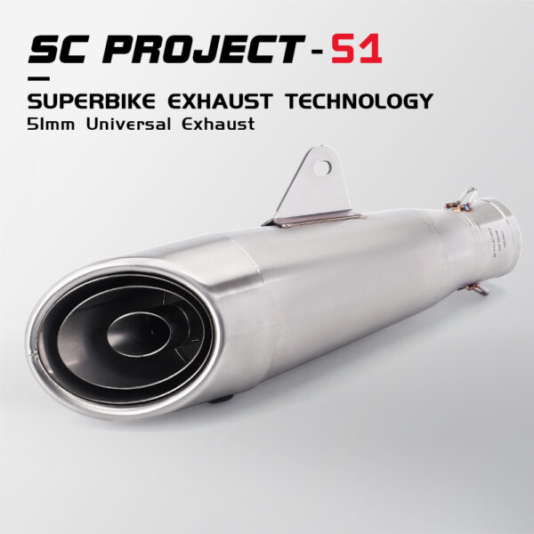 Sc project S1 ท่อไอเสียสแตนเลส 51 มม. สําหรับรถจักรยานยนต์