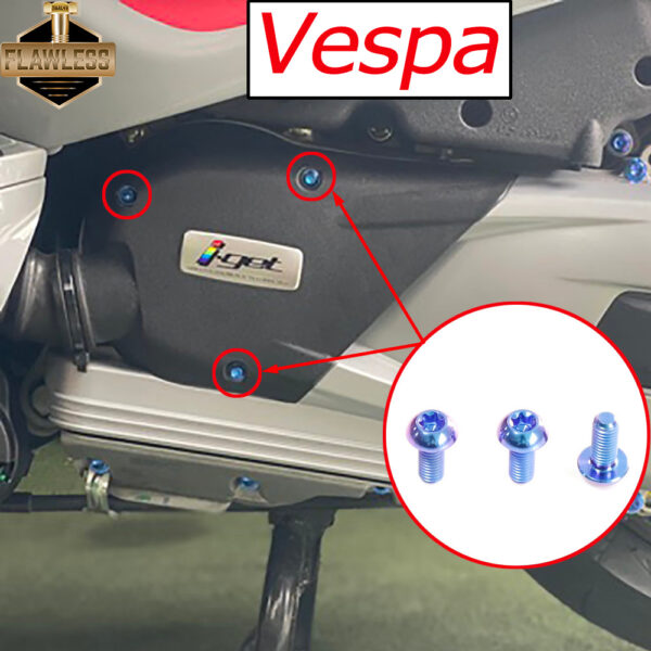 Flawlessti Gr5 Vespa Sprint Primavera 150 ชุดน็อตสลักเกลียวไทเทเนียม M5