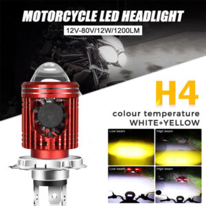 ใหม่ล่าสุด หลอดไฟหน้า LED H4 HS1nH6 BA20D Hi/Lo Beam พร้อมเลนส์ และพัดลมระบายความร้อน สีเหลือง สีขาว สําหรับรถจักรยานยนต์ สกูตเตอร์ 2023 1 ชิ้น