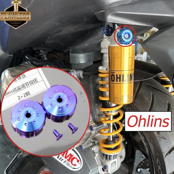 Flawlessti Ohlins YA740 HO 018 PI 801 802 Profender x-series ลูกบิดปรับได้ Honda Forza 350 Yamaha Xmax 300 Vespa Sprint 150 Primavera S 150