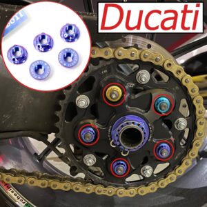 Flawless-ti Gr5 Ducati น็อตเฟืองไทเทเนียม M10×1.0 สําหรับ Panigale V2 V4S V4R Hypermotard 950 SP 950 RVE 950 Monter 821 1200s 1200 Diavel 1260 S 1260 Streetfighter V2 V4