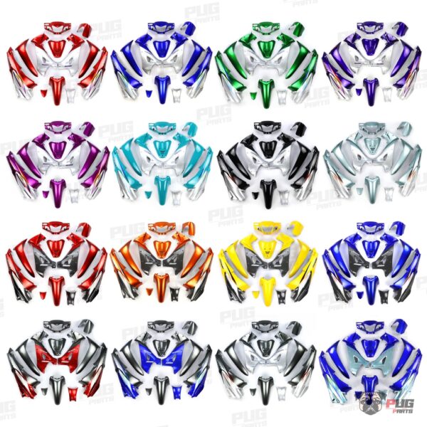 PUGParts ชุดสีwave125R หัวแหลม ชุดสีเวฟ125R (ชุด12ชิ้น) กุญแจกลม/กุญแจนิรภัย(กุญแจเล็ก/ใหญ่) NCA