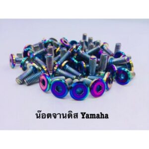 น๊อตจานดิสเลส หัวเรียบ สีรุ้ง YAMAHA เบอร์12 (ราคาต่อ1ตัว)