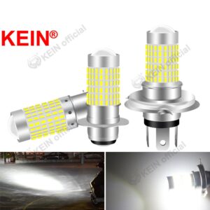 Kein 144SMD ไฟหน้ารถจักรยานยนต์ T19 Led H4 Led H6 BA20D พร้อมโปรเจคเตอร์ หลอดไฟหน้ารถจักรยานยนต์ Hi/Lo Beam ไฟ Led 4014 มอเตอร์ไฟ Led สีขาว