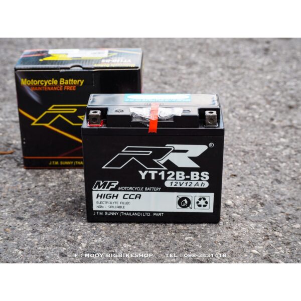 RR YT12B-BS แบตเตอรี่ BIG BIKE RR ขนาด 12V 12Ah สำหรับรถจักรยานยนต์นำเข้า บิ๊กไบค์ (BigBike) Ducati ขนาด 150× 69X 130 มม