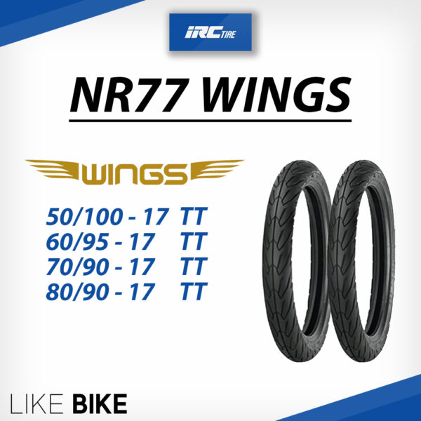 **ต้องใช้ยางใน** ยาง IRC NR77 WINGS ขอบ 17 ยางรถมอเตอไซค์ wave 110