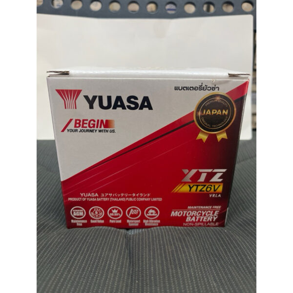 แบตเตอรี่ Yuasa (YTZ6V) - ใช้กับรถมอเตอร์ไซด์ Click 125 I / PCX / N- Max / CBR 150 เก่า