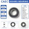 CAEC ตลับลูกปืนเม็ดกลมร่องลึก ฝาเหล็ก 2 ข้าง BEARINGS 6201 6300 6301 6203 6004 2Rs CAEC สินค้าพร้อมส่งจากไทย