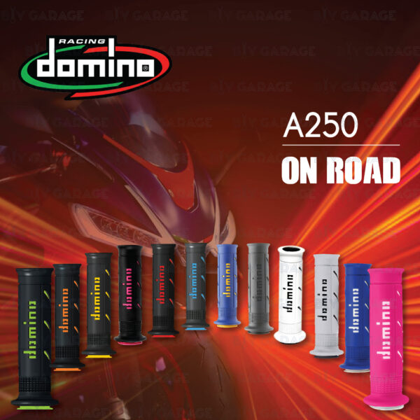 DOMINO MANOPOLE GRIP ปลอกแฮนด์ รุ่น A250 ใช้สำหรับรถมอเตอร์ไซค์ [ 1 คู่ ] แถมลวดพันแฮนด์