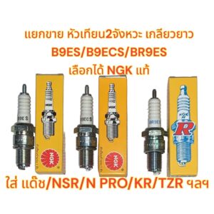 แยกขาย หัวเทียน2จังหวะ เกลียวยาว NSR/N-PRO/TZR/KR/LS/แด๊ช B9ES/B9ECS/BR9ES(หัวเทียนเย็น)เลือกได้ NGK