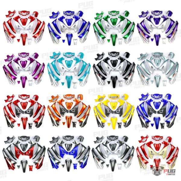 PUGParts ชุดสีwave125S หัวแหลม ชุดสีเวฟ125S หน้าแหลม (ชุด13ชิ้น) [สีทูโทน] กุญแจกลม/กุญแจนิรภัย(กุญแจเล็ก/ใหญ่) NCA