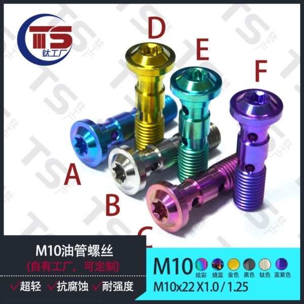 Ts M10 คาลิปเปอร์ไทเทเนียมอัลลอย แบบสกรูเกลียวคู่ M10 * 1.0/1.25 มม. สําหรับรถจักรยานยนต์